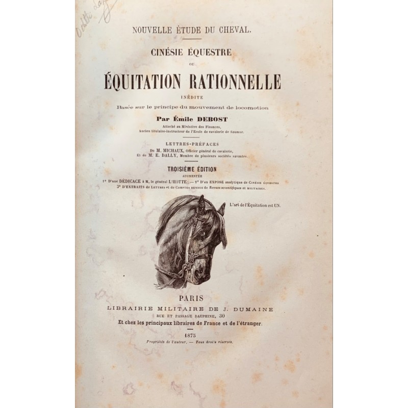 Cinésie équestre ou équitation rationnelle inédite (3ème édition)