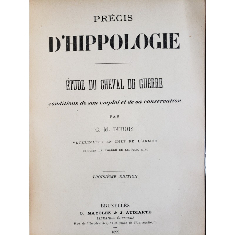 Précis d'hippologie (3ème édition)