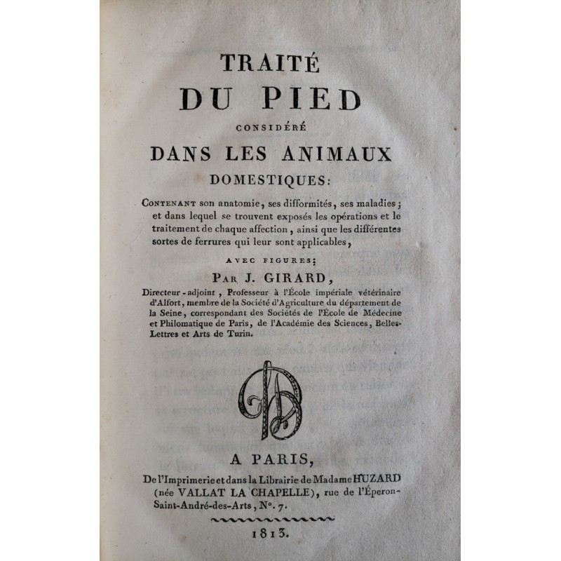 Traité du pied considéré dans les animaux domestiques