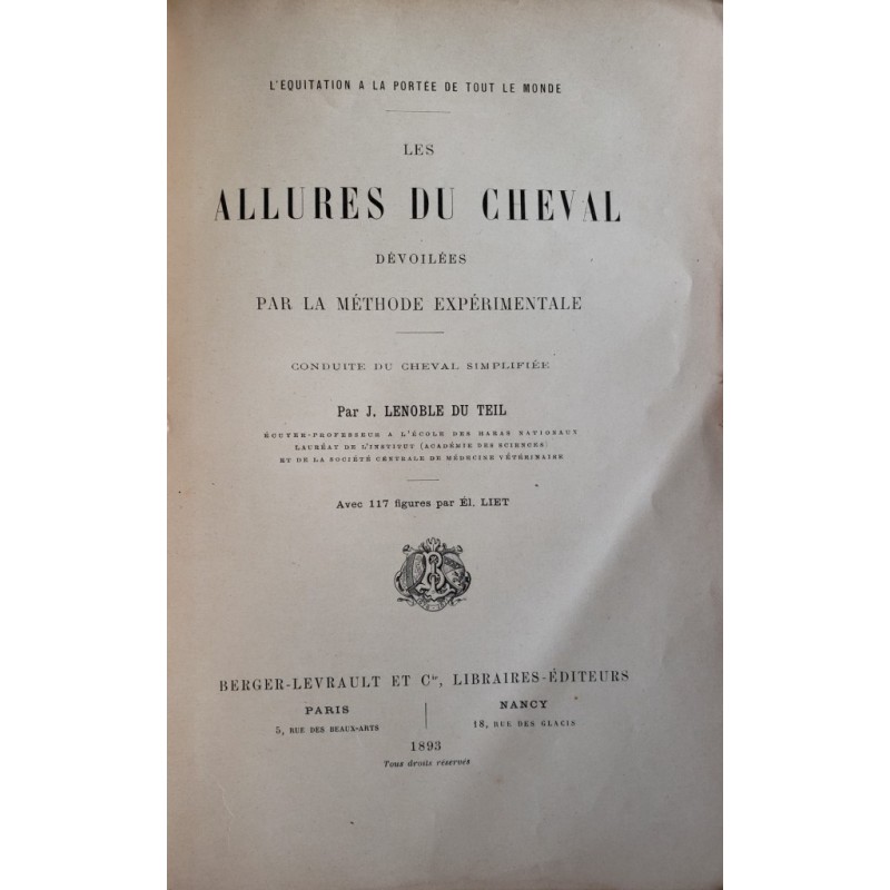 Les allures du cheval dévoilées par la méthode expérimentale