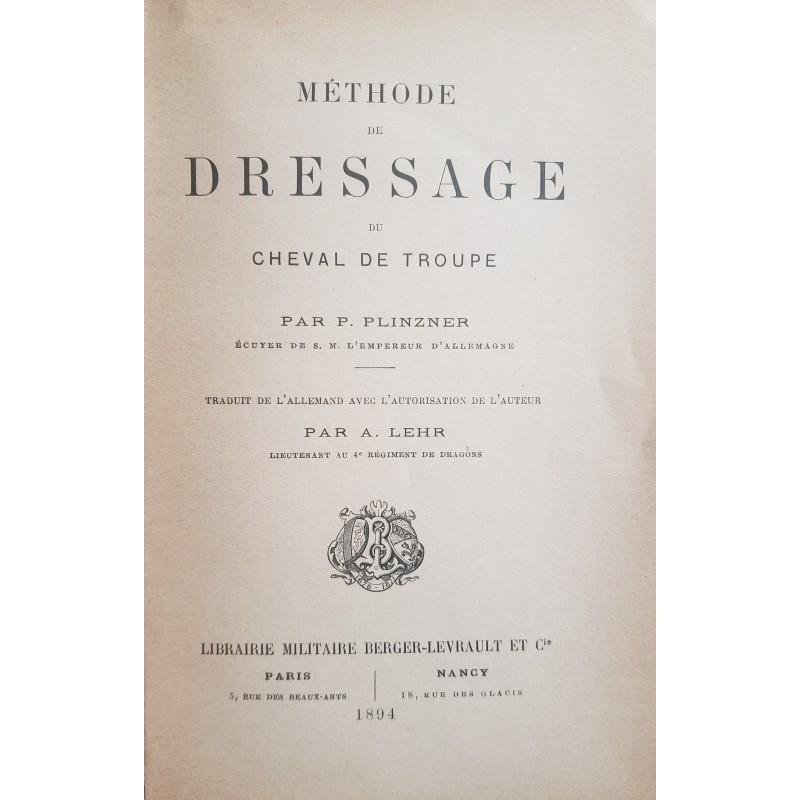 Méthode de dressage du cheval de troupe