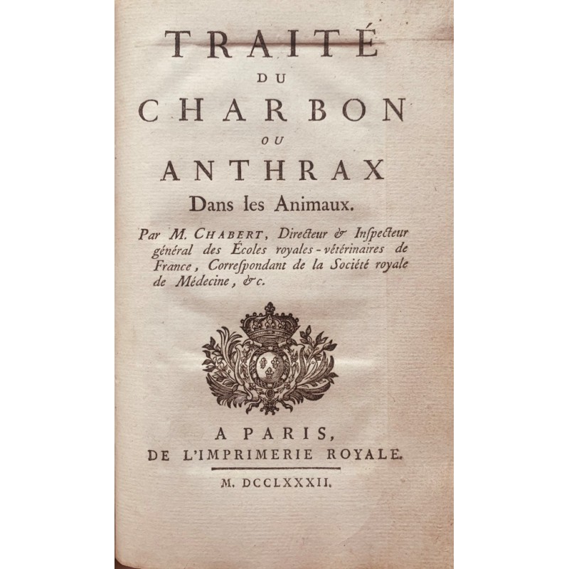 Traité du charbon ou Anthrax dans les animaux